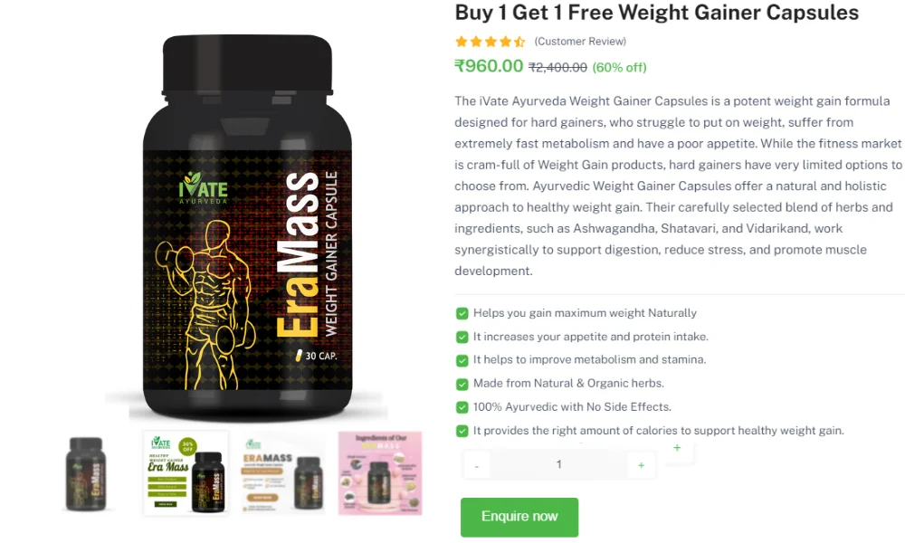 Ayurvedic Weight Gain Capsules in Delhi