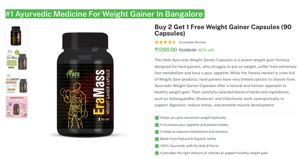 Best Ayurvedic Medicine For Weight Gain In Bangalore